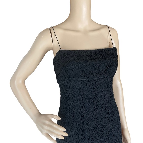 ELIE TAHARI 8 black lace sheath dress silk blend Y2K style slip holiday party - Picture 7 of 8